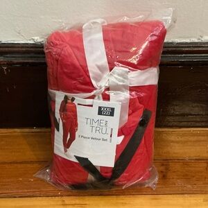 Time and Tru Red Velour Set